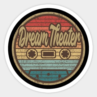 dream theater cassette retro circle Sticker